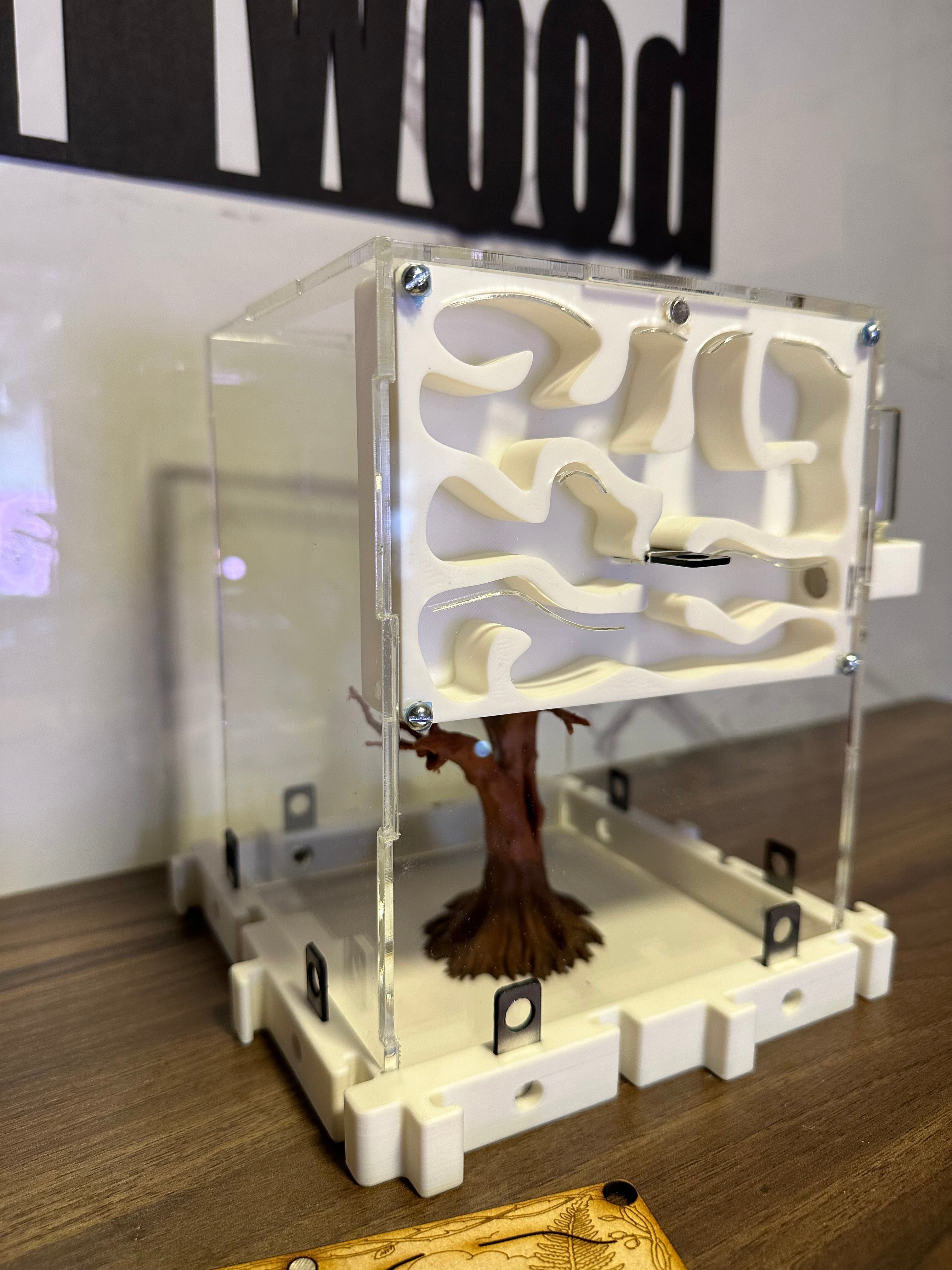 Hormiguero Modular 18x18x18 cm con Outworld y Árbol Decorativo - Formicario 3D de Acrílico