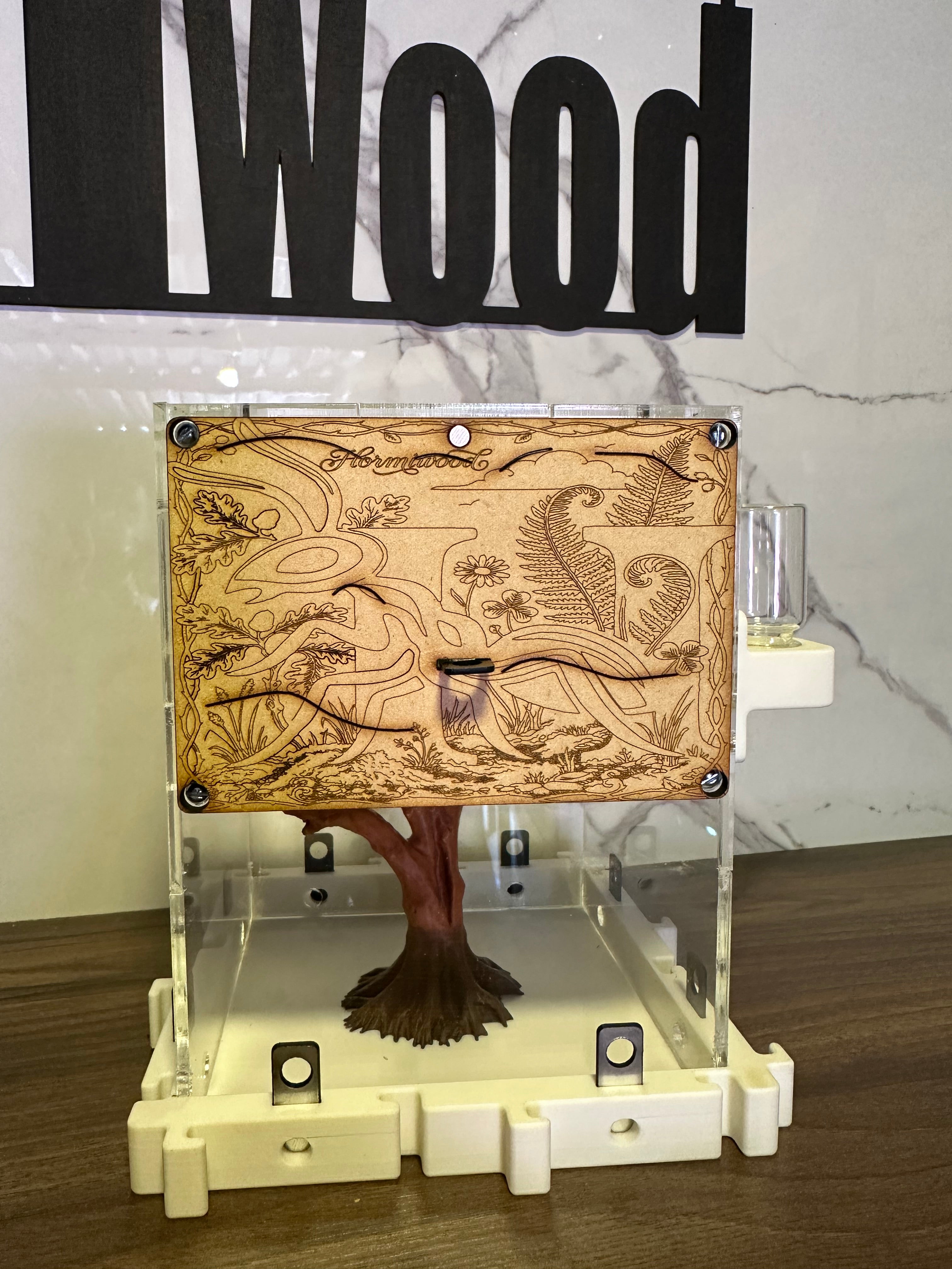Hormiguero Modular 18x18x18 cm con Outworld y Árbol Decorativo - Formicario 3D de Acrílico