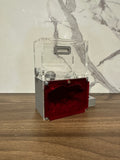 *Hormiguero Acrílico Compacto 12x8x5cm - Nido + Forrajeo con Tapa Roja Magnética*